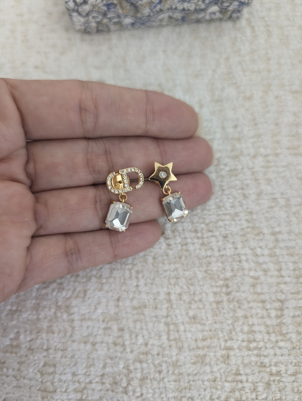 Christian Dior Mismatch Drop Earrings - Gold Tone | Pre-owned - Picture 7 of 8